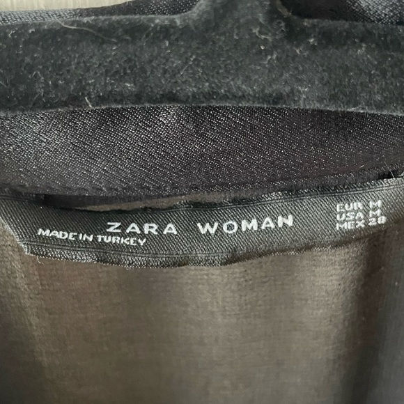 Zara black sheer button up blouse - Picture 3 of 7